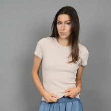 Load image into Gallery viewer, Cecie Crew Neck Ribbed Tee
