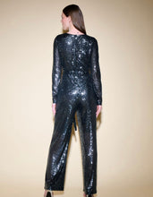 Load image into Gallery viewer, Sequin Wrap Wide-Leg Jumpsuit
